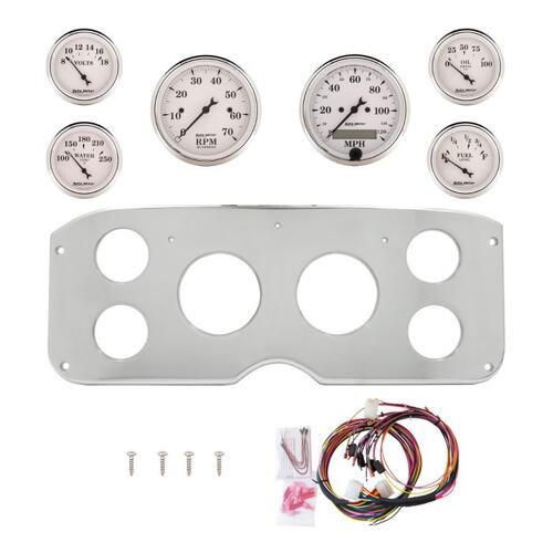 Autometer Dash Panel, Gmc Truck, `55-59, Billet, 3-1/8"X2, 2-1/16"X4, Old Tyme White