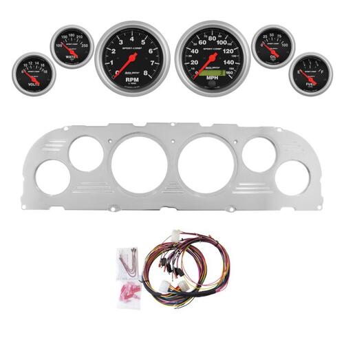 Autometer Dash Panel, Chevy Truck, `60-63, Billet, 3-3/8"X2, 2-1/16"X4, Sport-Comp