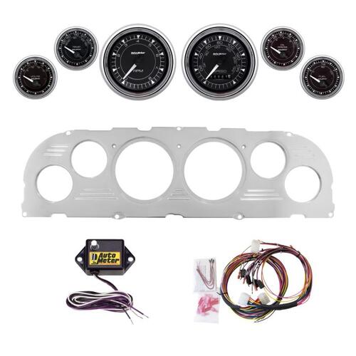 Autometer Dash Panel, Chevy Truck, `60-63, Billet, 3-3/8"X2, 2-1/16"X4, Chrono Chrome