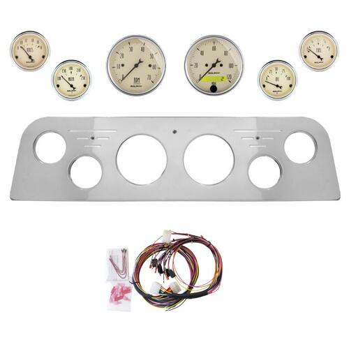 Autometer Dash Panel, Gmc Truck, `60-61, Billet, 3-1/8"X2, 2-1/16"X4, Antique Beige