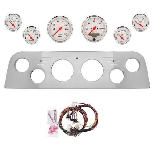 Autometer Dash Panel, Gmc Truck, `60-61, Billet, 3-1/8"X2, 2-1/16"X4, Arctic White