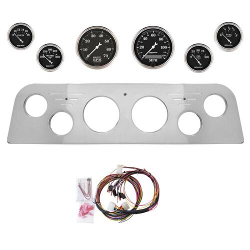 Autometer Dash Panel, Gmc Truck, `60-61, Billet, 3-1/8"X2, 2-1/16"X4, Old Tyme Black