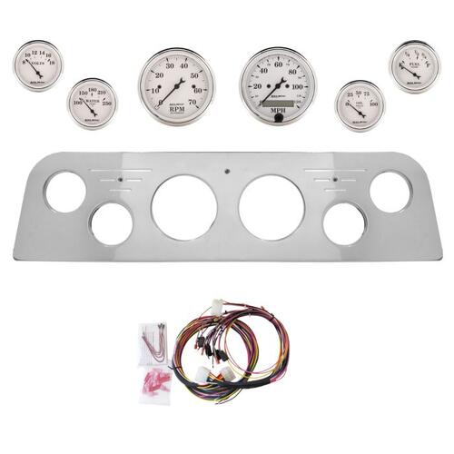 Autometer Dash Panel, Gmc Truck, `60-61, Billet, 3-1/8"X2, 2-1/16"X4, Old Tyme White