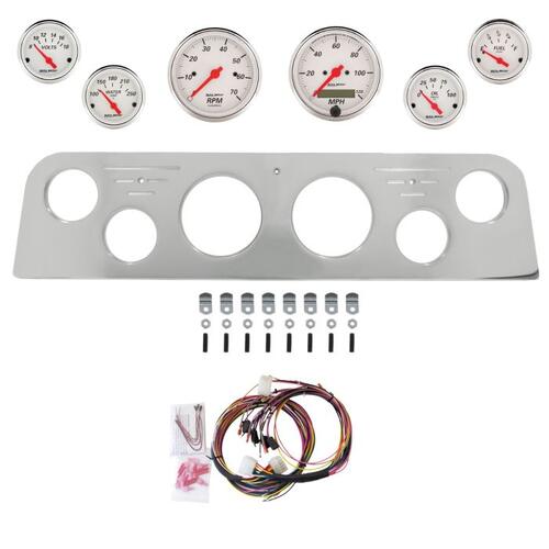Autometer Dash Panel, Gmc Truck, `62-66, Billet, 3-1/8"X2, 2-1/16"X4, Arctic White