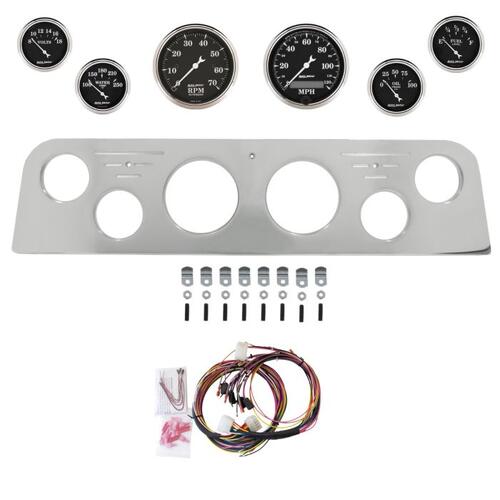 Autometer Dash Panel, Gmc Truck, `62-66, Billet, 3-1/8"X2, 2-1/16"X4, Old Tyme Black