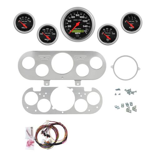 Autometer Dash Panel, Chevy Nova, `62-65, Billet, 3-3/8"X1, 2-1/16"X4, Sport-Comp