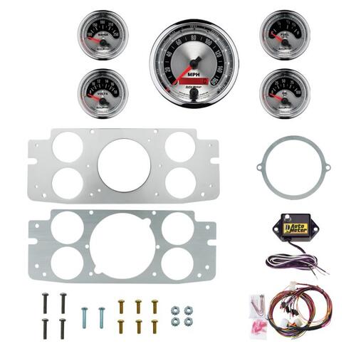 Autometer Dash Panel, Ford Truck, `57-60, Billet, 3-3/8"X1, 2-1/16"X4, American Muscle