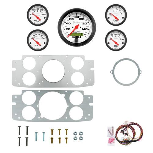 Autometer Dash Panel, Ford Truck, `57-60, Billet, 3-3/8"X1, 2-1/16"X4, Phantom