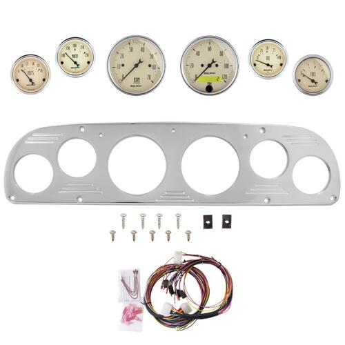 Autometer Dash Panel, Ford Truck, `57-60, Billet, 3-1/8"X2, 2-1/16"X4, Antique Beige