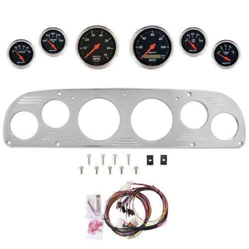 Autometer Dash Panel, Ford Truck, `57-60, Billet, 3-1/8"X2, 2-1/16"X4, Designer Black