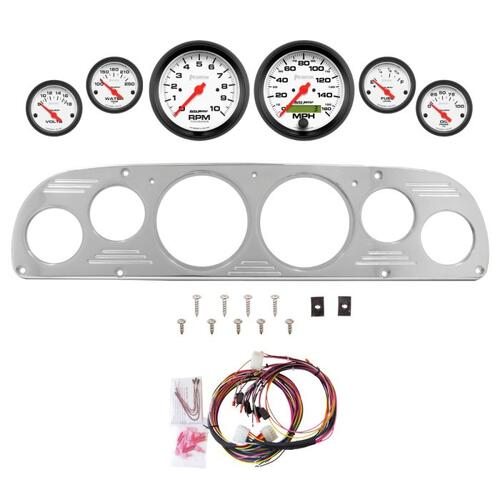 Autometer Dash Panel, Ford Truck, `57-60, Billet, 3-3/8"X2, 2-1/16"X4, Phantom
