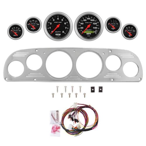 Autometer Dash Panel, Ford Truck, `57-60, Billet, 3-3/8"X2, 2-1/16"X4, Sport-Comp