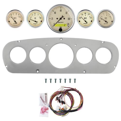 Autometer Dash Panel, Ford Truck, `65-66, Billet, 3-1/8"X1, 2-1/16"X4, Antique Beige