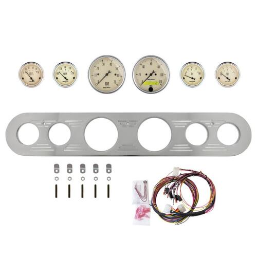 Autometer Dash Panel, Ford Truck, `67-72, Billet, 3-1/8"X2, 2-1/16"X4, Antique Beige
