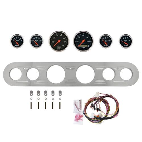 Autometer Dash Panel, Ford Truck, `67-72, Billet, 3-1/8"X2, 2-1/16"X4, Designer Black