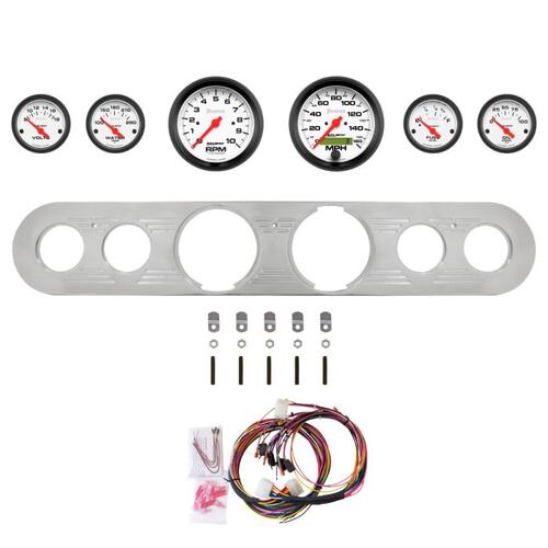 Autometer Dash Panel, Ford Truck, `67-72, Billet, 3-3/8"X2, 2-1/16"X4, Phantom