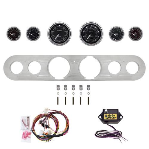 Autometer Dash Panel, Ford Truck, `67-72, Billet, 3-3/8"X2, 2-1/16"X4, Chrono Chrome