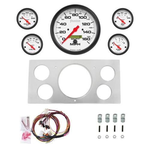 Autometer Dash Panel, Ford Truck, `73-79, Billet, 5"X1, 2-1/16"X4, Phantom