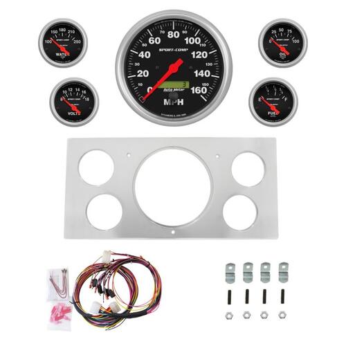 Autometer Dash Panel, Ford Truck, `73-79, Billet, 5"X1, 2-1/16"X4, Sport-Comp