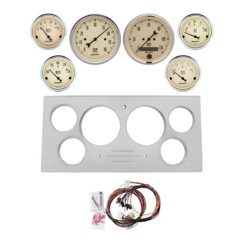 Autometer Dash Panel, Ford Truck, `73-79, Billet, 3-3/8"X2, 2-1/16"X4, Sr, Antique Beige