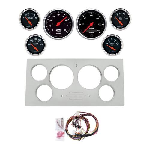 Autometer Dash Panel, Ford Truck, `73-79, Billet, 3-3/8"X2, 2-1/16"X4, Sr, Designer Black