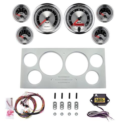 Autometer Dash Panel, Ford Truck, `73-79, Billet, 3-3/8"X2, 2-1/16"X4, Super, American Muscle