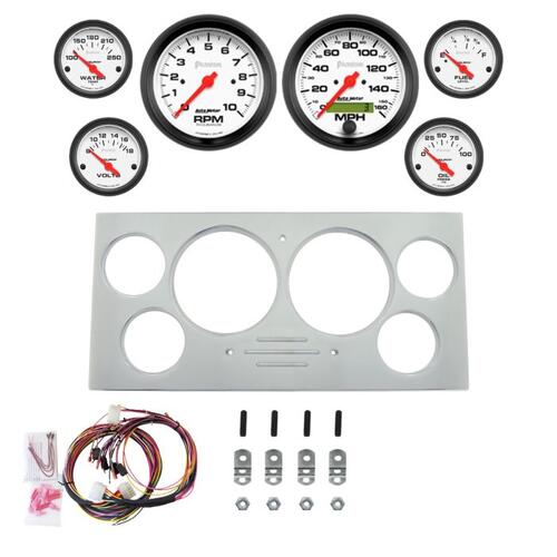 Autometer Dash Panel, Ford Truck, `73-79, Billet, 3-3/8"X2, 2-1/16"X4, Super, Phantom