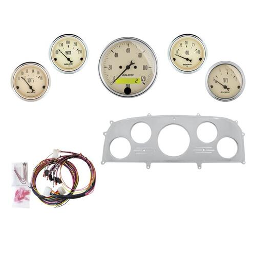 Autometer Dash Panel, Ford Galaxie, `59, Billet, 3-1/8"X1, 2-1/16"X4, Antique Beige