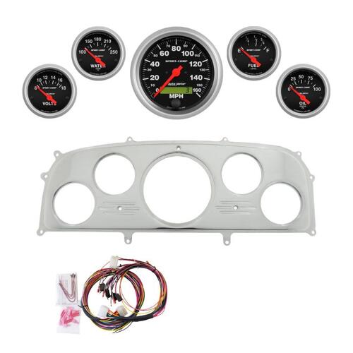 Autometer Dash Panel, Ford Galaxie, `59, Billet, 3-3/8"X1, 2-1/16"X4, Sport-Comp
