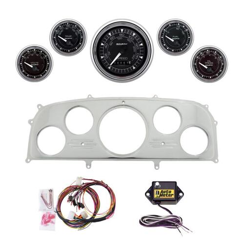 Autometer Dash Panel, Ford Galaxie, `59, Billet, 3-3/8"X1, 2-1/16"X4, Chrono Chrome