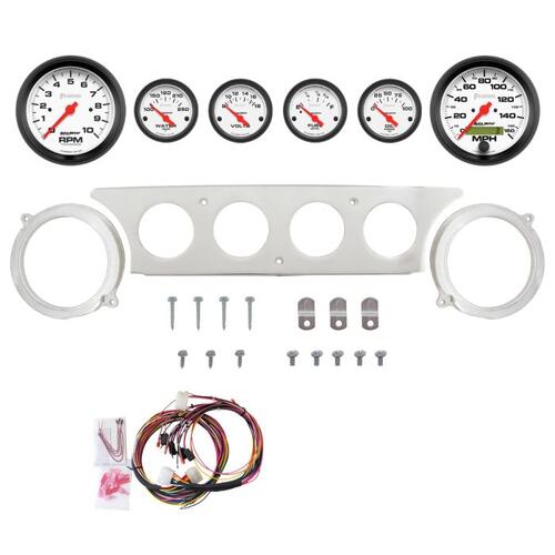 Autometer Dash Panel, Ford Galaxie, `63-64, Billet, 3-3/8"X2, 2-1/16"X4, Phantom