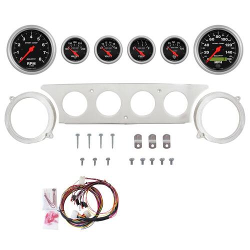 Autometer Dash Panel, Ford Galaxie, `63-64, Billet, 3-3/8"X2, 2-1/16"X4, Sport-Comp