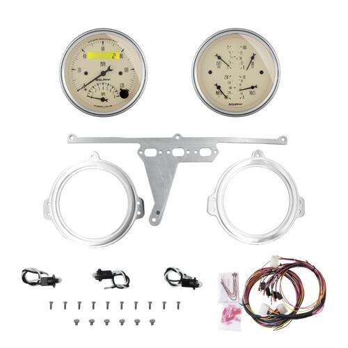 Autometer Dash Panel, Ford Falcon, `66-67, Billet, 3-3/8"X2, Antique Beige