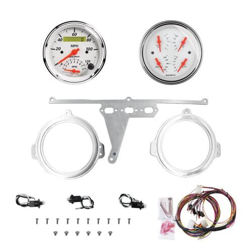 Autometer Dash Panel, Ford Falcon, `66-67, Billet, 3-3/8"X2, Arctic White