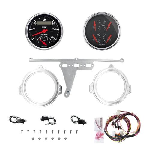 Autometer Dash Panel, Ford Falcon, `66-67, Billet, 3-3/8"X2, Designer Black