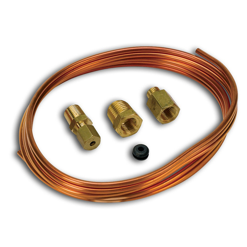 Autometer TUBING, COPPER, 1/8 in, 6ft. LENGTH, INCL. 1/8 in. NPTF BRASS COMPRESSION FITTINGS