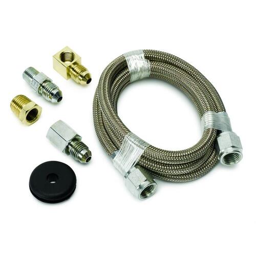 Autometer Line, Braided Stainless Steel, #4 Dia., 3Ft. Length, -4An And 1/8" Nptf Fittings, Accessor