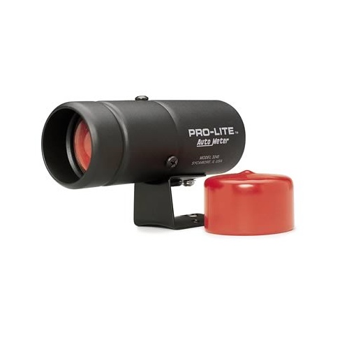 Autometer WARNING LIGHT, Black PRO-Lite, INCL. Red LENS & NIGHT COVER