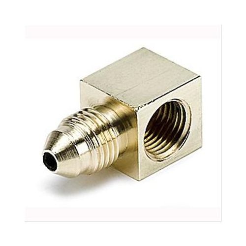 Autometer FITTING, ADAPTER, 90 Degrees , 1/8 in. NPTF FEMALE to -3AN MALE, BRASS