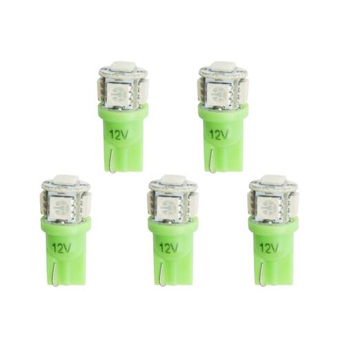 Autometer Led Bulb, Replacement, T3 Wedge, Green, 5 Pack, Accessories