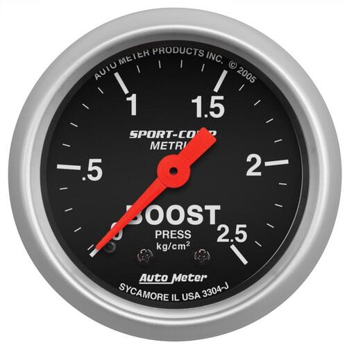 Autometer Gauge, Boost, 2 1/16", 2.5Kg/Cm2, Mechanical, Sport-Comp, Sport-Comp
