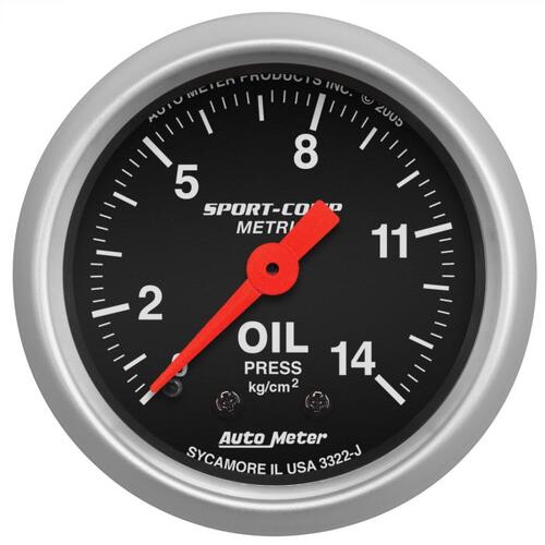 Autometer Gauge, Oil Pressure, 2 1/16", 14Kg/Cm2, Mechanical, Sport-Comp, Sport-Comp