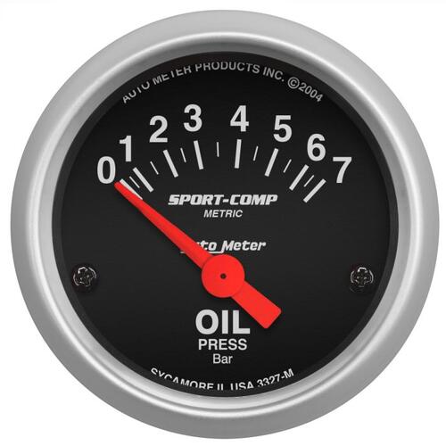 Autometer Gauge, Oil Pressure, 2 1/16", 7 Bar, Electric, Sport-Comp, Sport-Comp