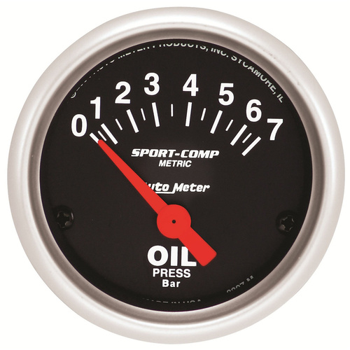 Autometer Gauge, Sport-Comp, Oil Pressure, 2 1/16 in., 7 Bar, Electrical, Each
