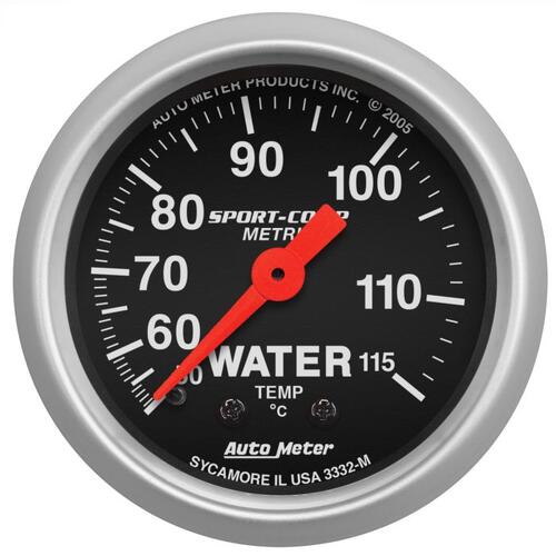 Autometer Gauge, Water Temp, 2 1/16", 50-115ºc, Mechanical, Sport-Comp, Sport-Comp