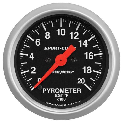 Autometer Gauge, Pyrometer (Egt), 2 1/16", 2000ºf, Digital Stepper Motor, Sport-Comp, Sport-Comp