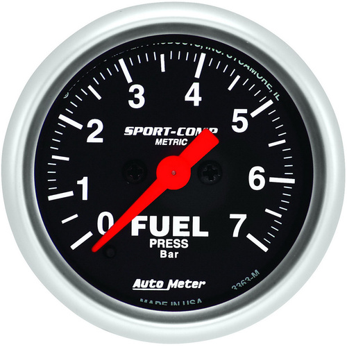 Autometer Gauge, Sport-Comp, Fuel Pressure, 2 1/16 in., 7BAR, Digital Stepper Motor, Each