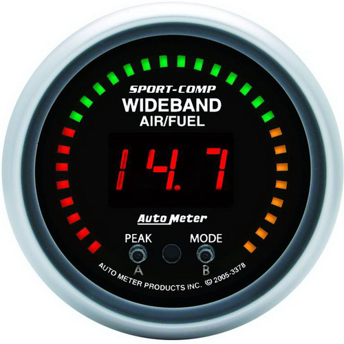 Autometer Gauge, AIR/FUEL RATIO-PRO, 2 1/16 in., 10:1-20:1, Digital w/ Peak & Warn, SC