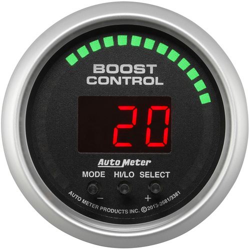 Autometer Gauge, BOOST CONTROLLER, 2 1/16 in., 30 in. Hg/30psi, INCL. SOLENOID, Digital, SC