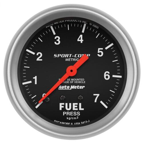 Autometer Gauge, Fuel Pressure, 2 5/8", 7.0Kg/Cm2, Mechanical, Sport-Comp, Sport-Comp